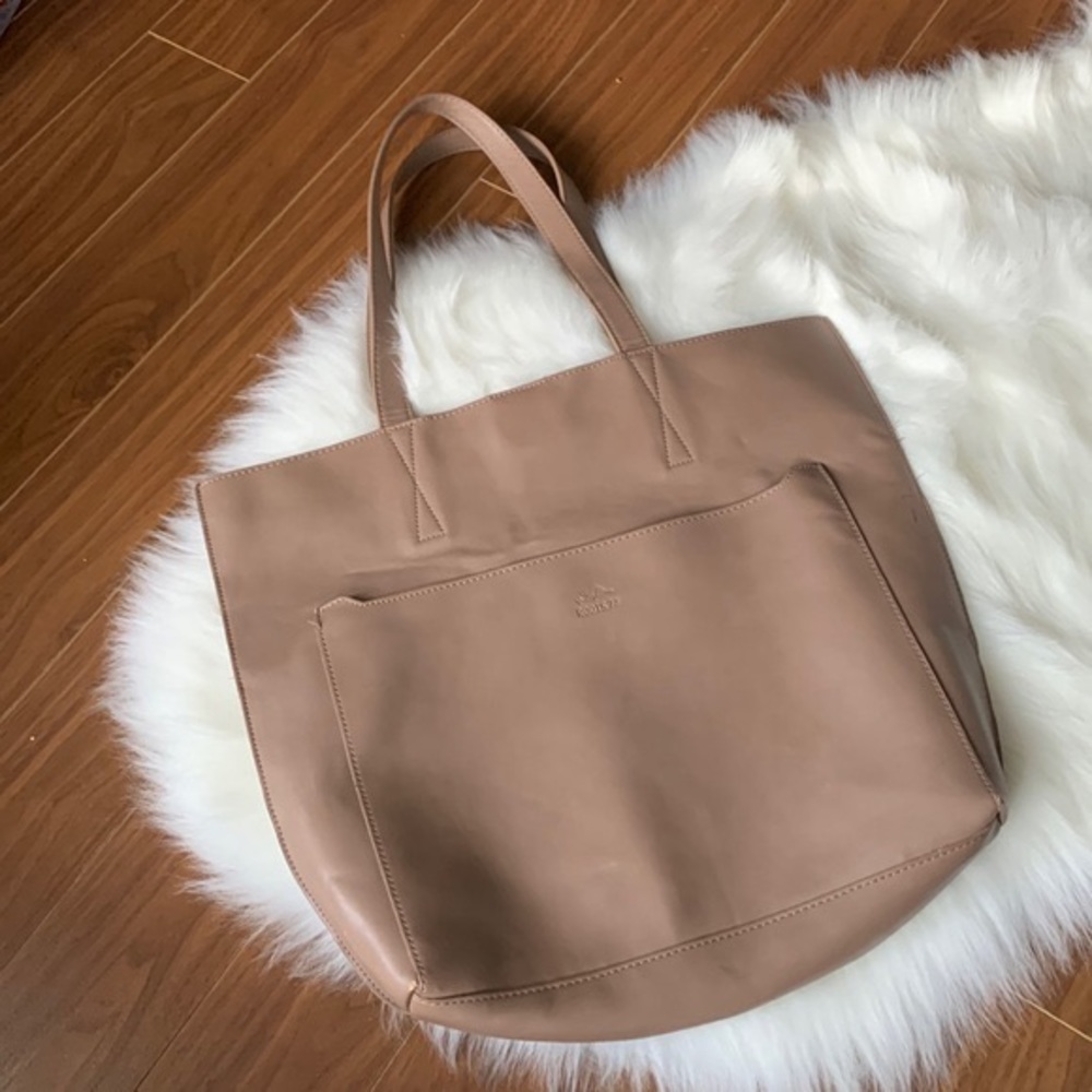 ROOTS Tote Bag Brown Purse Neutral Minimalist